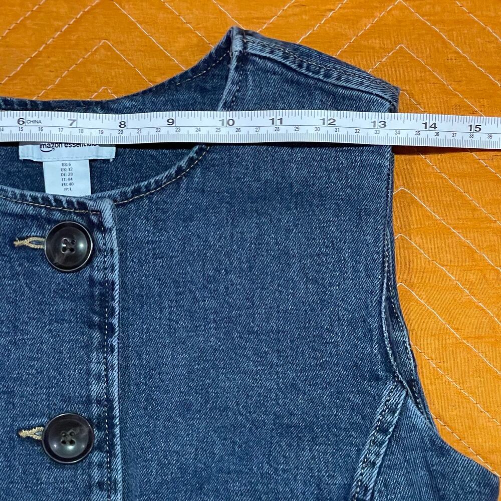 Amazon Essentials Button-Down Denim Vest - image 3